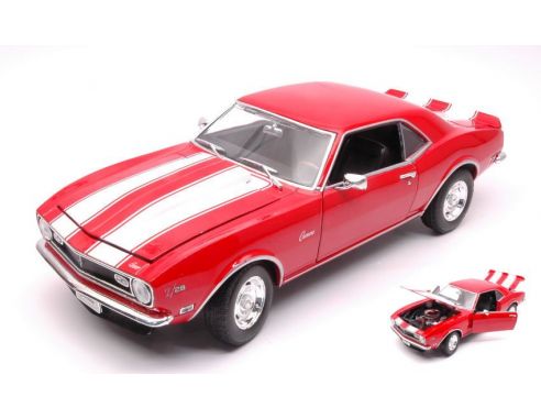 Welly WE12553R CHEVROLET CAMARO Z28 1968 RED W/WHITE STRIPES 1:18 Modellino