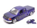 Welly WE29396LRPU FORD F-150 FLARESIDE SUPERCAB PICK UP 1999 PURPLE W/BLACK FLAMES 1:24 Modellino