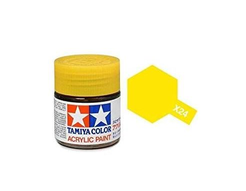 Tamiya Mini X-24 Clear Yellow 10ml Acrylic Color per modellismo