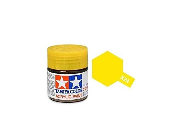 Tamiya Mini X-24 Clear Yellow 10ml Acrylic Color per modellismo