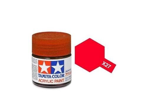 Tamiya Mini X-27 Clear Red 10ml Colore Acrylic per modellismo