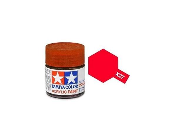 Tamiya Mini X-27 Clear Red 10ml Colore Acrylic per modellismo