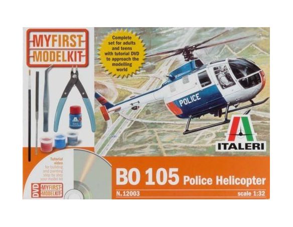 Italeri IT12003 BO 105 POLICE HELICOPTER KIT 1:32 SCATOLA ROVINATA Modellino