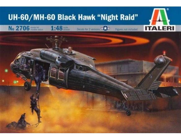 Italeri IT2706 UH-60/MH-60 BLACK HAWK NIGHT RAID KIT 1:48 Modellino