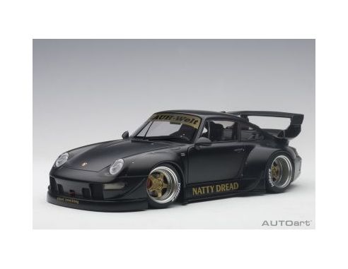 Auto Art / Gateway AA78154 RWB 993 MATT BLACK WITH GOLDEN WHEELS 1:18 Modellino