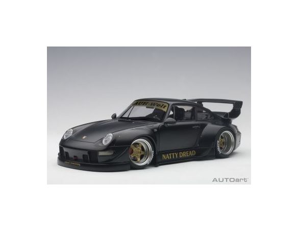 Auto Art / Gateway AA78154 RWB 993 MATT BLACK WITH GOLDEN WHEELS 1:18 Modellino