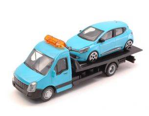 BBURAGO BU31401 RENAULT CLIO + FLATBED TRANSPORTER 1:43 Modellino