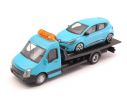 BBURAGO BU31401 RENAULT CLIO + FLATBED TRANSPORTER 1:43 Modellino