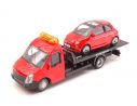 Bburago BU31402 FIAT 500 2007 + FLATBED TRANSPORTER 1:43 Modellino