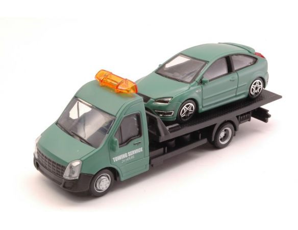 Bburago BU31404 FORD FOCUS ST + FLATBED TRANSPORTER 1:43 Modellino