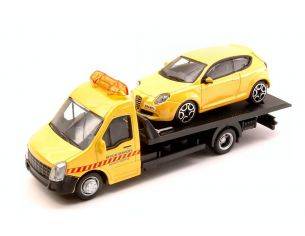 BBURAGO BU31406 ALFA ROMEO MITO + FLATBED TRANSPORTER 1:43 Modellino