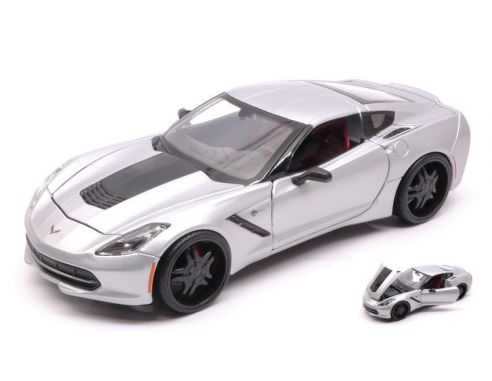 Maisto MI32510W CHEVROLET CORVETTE STINGRAY 2014 SILVER 1:24 Modellino