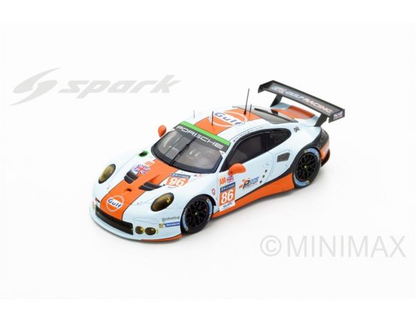 Spark Model S18278 PORSCHE 911 RSR N.86 33th LM 2016 WAINWRIGHT-CARROLL-BARKER 1:18 Modellino