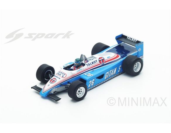 Spark Model S4817 LIGIER JS19 J.LAFFITE 1982 N.26 RETIRED MONACO GP 1:43 Modellino