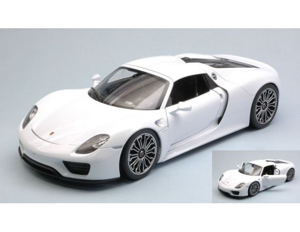 Welly WE18051HW PORSCHE 918 SPYDER HARD TOP WHITE 1:18 Modellino
