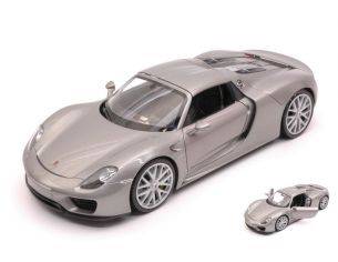 Welly WE24055HGY PORSCHE 918 SPYDER HARD TOP 2013 SILVER 1:24 Modellino