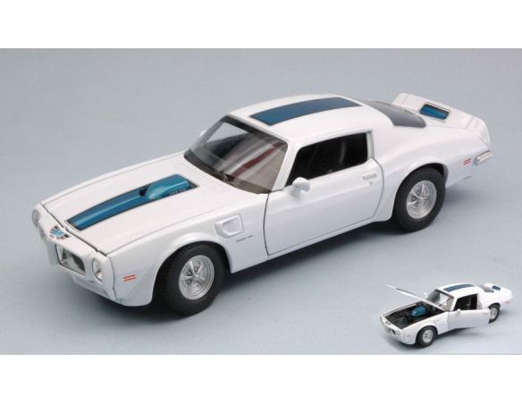 Welly WE24075W PONTIAC FIREBIRD TRANS AM 1972 WHITE W/BLACK STRIPE 1:24-27 Modellino