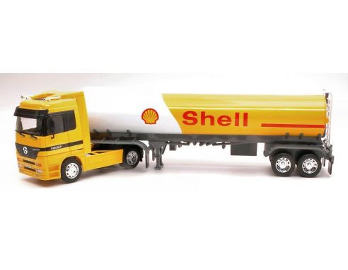 Welly WE32282S MERCEDES ACTROS TRACTOR WITH SHELL TANKER 1:32 Modellino