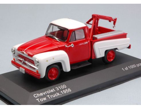 White Box WB233 CHEVROLET 3100 TOW TRUCK 1956 RED/WHITE 1:43 Modellino