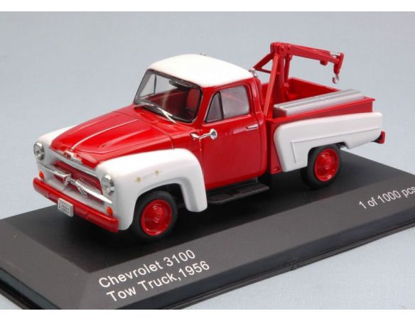 White Box WB233 CHEVROLET 3100 TOW TRUCK 1956 RED/WHITE 1:43 Modellino