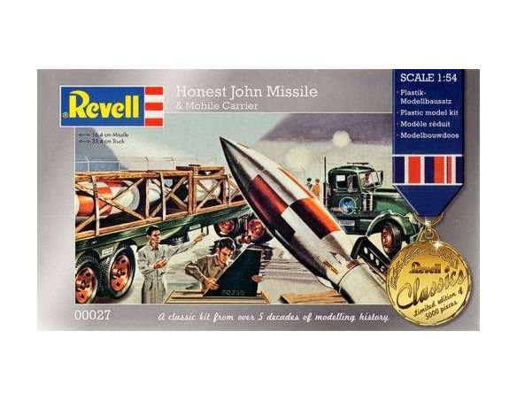 Revell 00027 HONEST JOHN MISSILE & MOBILE CARRIER 1:54 KIT Modellino