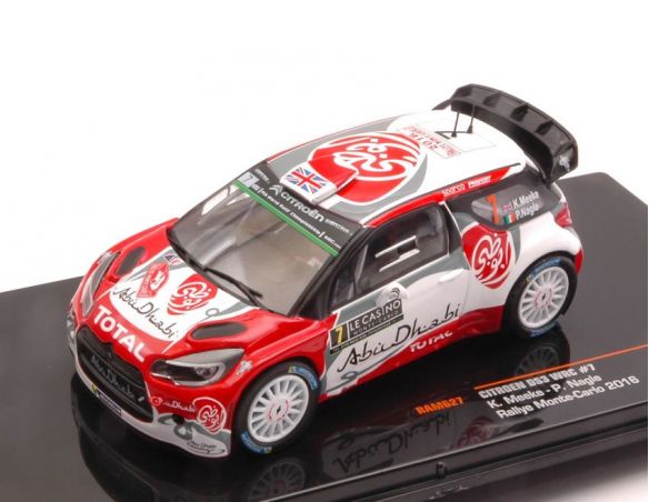 Ixo model RAM627 CITROEN DS3 N.7 RETIRED MONTE CARLO 2016 K.MEEKE-P.NAGLE 1:43 Modellino
