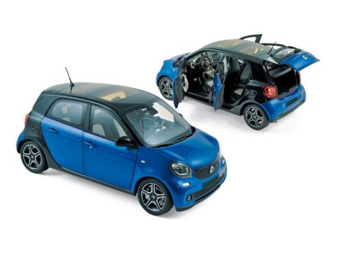 Norev NV183435 SMART FORTWO 2015 BLACK & BLUE 1:18 Modellino