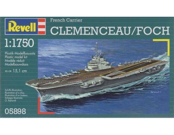 Revell 05898 FRENCH CARRIER CLEMENCEAU/FOCK 1:1750 Kit Modellino