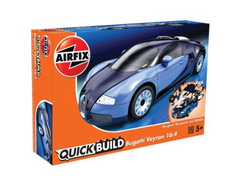 Airfix AX6008 QUICK BUILD BUGATTI VEYRON 16.4 BLUE/LIGHT BLUE Modellino