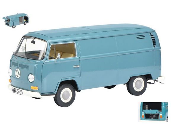 Schuco SH0197 VW T 2 A EDITION 50° ANN.VW T2 1967-2017 KASTENWAGEN PASTEL BLUE 1:18 Modellino