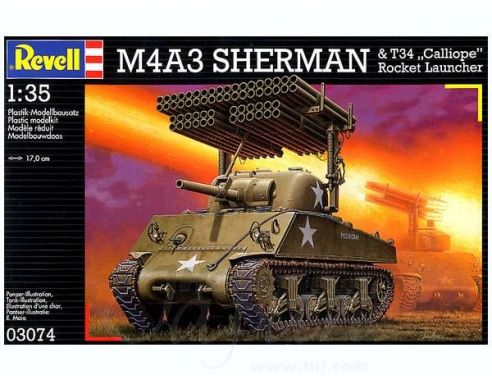 Revell 03074 M4A3 SHERMAN & T34 CALLIOPE ROCKET LAUNCHER 1:35 Kit Modellino
