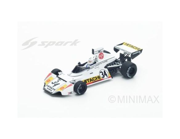 Spark Model S4784 BRABHAM BT42 TEDDY PILETTE 1974 N.34 17th BELGIAN GP 1:43 Modellino