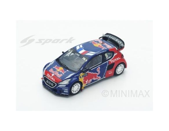 Spark Model S5193 PEUGEOT 208 WRX N.9 WINNER WORLD RX OF LATVIA 2016 SEBASTIAN LOEB 1:43 Modellino