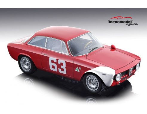 Tecnomodel TMD1860C ALFA ROMEO GIULIA 1600 GTA N.63 WINNER 4H MONZA 1966 DE ADAMICH/ZEC.1:18 Modellino