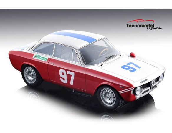Tecnomodel TMD1860D ALFA ROMEO GIULIA 1600 GTA N.97 16th T.FLORIO 1971 G.RIZZO-S.ALONGI 1:18 Modellino
