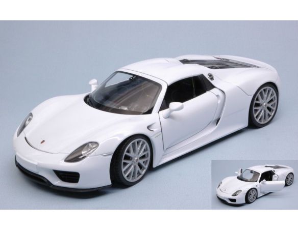 Welly WE24055HW PORSCHE 918 SPYDER HARD TOP CLOSED 2013 WHITE 1:24 Modellino