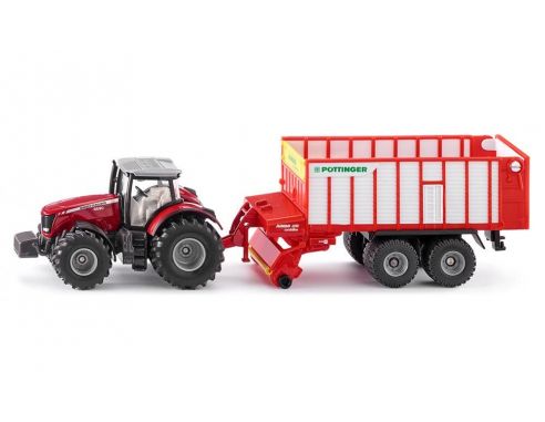 Sky Marks SK1987 TRATTORE MASSEY FERGUSON + CARRO POTTINGER 1:50 Modellino