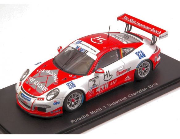 Spark Model S5152 PORSCHE CARRERA CUP N.2 MOBIL 1 SUPERCUP 2016 SVEN MULLER 1:43 Modellino