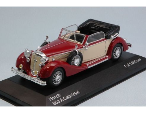 White Box WB258 HORCH 853A CONVERTIBLE 1935 DARK RED/CREAM 1:43 Modellino
