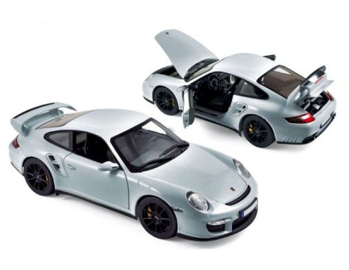 Norev NV187594 PORSCHE 911 GT2 2007 SILVER W/BLACK WHEELS 1:18 Modellino