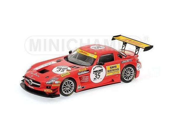 Minichamps PM151113135 MERCEDES SLS AMG GT3 N.35 24 H SPA 2011 HEYER-JAGER-LEMERET 1:18 Modellino