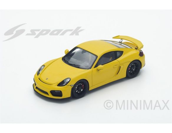 Spark Model S4939 PORSCHE CAYMAN GT4 2016 YELLOW 1:43 Modellino