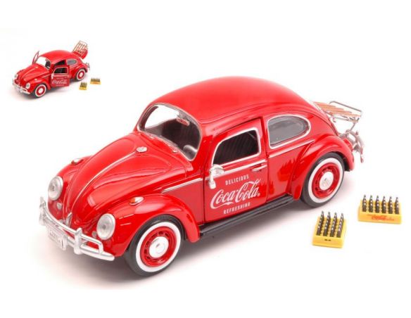 Motorcity Classics MCC424067 VW BEETLE 1966 W.LUGGAGE RACK + 2 BOTTLE CASES 1:24 Modellino