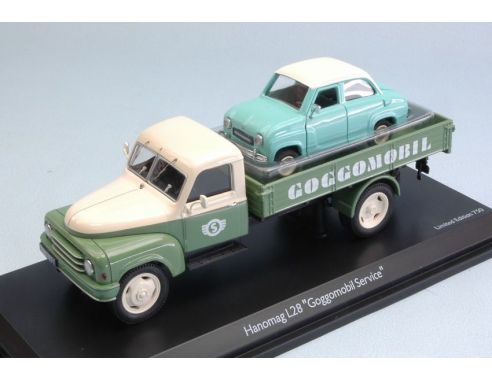 Schuco SH2938 HANOMAG L28 GOGGOMOBILE SERVICE 1:43 Modellino