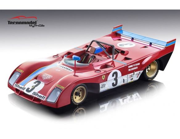 Tecnomodel TMD1862B FERRARI 312 PB N.3 WINNER NURBURGRING 1972 PETERSON-SCHENKENB 1:18 Modellino
