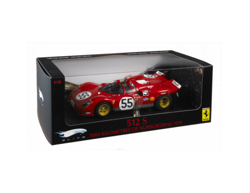 HOTWHEELS ELITE T6259 FERRARI 512 S 1000 KILOMETERS NURBURGRING 1970 No.55 1:18
