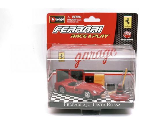 Bburago BU31100250TR FERRARI 250 TESTA ROSSA RED IN BLISTER CON ACCESSORI 1:43 Modellino