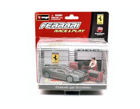 Bburago BU31100430SCG FERRARI 430 SCUDERIA MET.GREY IN BLISTER CON ACCESSORI 1:43 Modellino