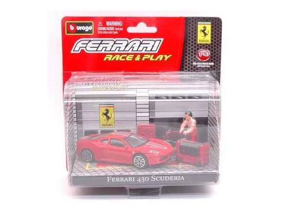 Bburago BU31100430SCR FERRARI 430 SCUDERIA RED IN BLISTER CON ACCESSORI 1:43 Modellino