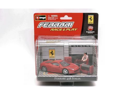 Bburago BU31100458RED FERRARI 458 ITALIA RED IN BLISTER CON ACCESSORI 1:43 Modellino